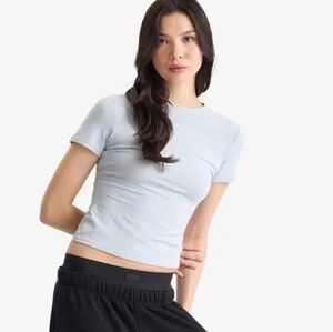 SKIMS Cotton Jersey Short Sleeve T-shirt Zen Blue Size Small AP-TSH-0638